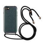 Glitter Powder Shockproof TPU Protective Case with Lanyard For iPhone 6(Black)