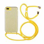 Glitter Powder Shockproof TPU Protective Case with Lanyard For iPhone 6 Plus(Yellow)