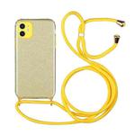 For iPhone 11 Glitter Powder Shockproof TPU Protective Case with Lanyard (Yellow)