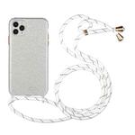 For iPhone 11 Pro Glitter Powder Shockproof TPU Protective Case with Lanyard (Silver)