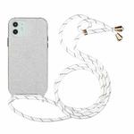 For iPhone 12 mini Glitter Powder Shockproof TPU Protective Case with Lanyard (Silver)