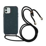 For iPhone 12 / 12 Pro Glitter Powder Shockproof TPU Protective Case with Lanyard(Black)