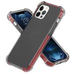 For iPhone 12 / 12 Pro Carbon Fiber Acrylic Protective Case(Red)