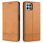 For OPPO A72 5G AZNS Magnetic Calf Texture Horizontal Flip Leather Case with Card Slots & Holder & Wallet(Light Brown)