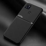 For Xiaomi Redmi 9C Classic Tilt Strip Grain Magnetic Shockproof PC + TPU Case(Black)