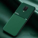 For Xiaomi Redmi Note 9 Pro Classic Tilt Strip Grain Magnetic Shockproof PC + TPU Case(Green)