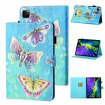 For iPad Pro 11 (2020) / (2018) Coloured Drawing Stitching Horizontal Flip Leather Tablet Case with Holder & Card Slot & Sleep / Wake-up Function(Colorful Butterflies)