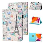 Coloured Drawing Stitching Horizontal Flip Leather Case with Holder & Card Slot & Sleep / Wake-up Function For iPad mini 5 / 4 / 3 / 2 / 1(Tower and Butterflies)