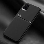 For vivo V20 Classic Tilt Strip Grain Magnetic Shockproof PC + TPU Case(Black)