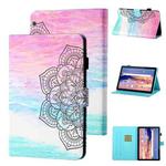 For Huawei MediaPad T5 10.1 Coloured Drawing Stitching Horizontal Flip Leather Case with Holder & Card Slot(Colorful Mandala)