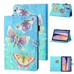 For Huawei MediaPad T5 10.1 Coloured Drawing Stitching Horizontal Flip Leather Case with Holder & Card Slot(Colorful Butterflies)