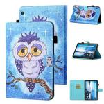 For Lenovo Tab M10 X605F / X505F Coloured Drawing Stitching Horizontal Flip Leather Case with Holder & Card Slot(Blue Owl)