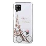 For Samsung Galaxy A12 Coloured Drawing Pattern Transparent TPU Protective Case(Tower Bicycle)