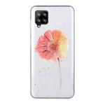 For Samsung Galaxy A42 Coloured Drawing Pattern Transparent TPU Protective Case(Flower)