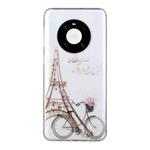 For Huawei Mate 40 Coloured Drawing Pattern Transparent TPU Protective Case(Tower Bicycle)