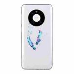 For Huawei Mate 40 Coloured Drawing Pattern Transparent TPU Protective Case(Feather)