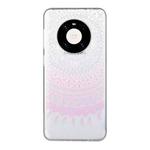 For Huawei Mate 40 Coloured Drawing Pattern Transparent TPU Protective Case(Pink Flower)