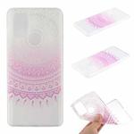 For Huawei P smart 2021 Coloured Drawing Pattern Transparent TPU Protective Case(Pink Flower)