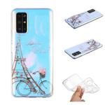For Xiaomi Mi 10T Coloured Drawing Pattern Transparent TPU Protective Case(Tower Bicycle)