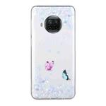 For Xiaomi Mi 10T Lite Coloured Drawing Pattern Transparent TPU Protective Case(Flower Butterfly)