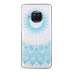 For Xiaomi Mi 10T Lite Coloured Drawing Pattern Transparent TPU Protective Case(Blue Flower)