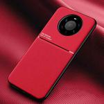 For Huawei Mate 40 Pro+ Classic Tilt Strip Grain Magnetic Shockproof PC + TPU Case(Red)