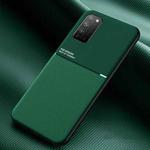 For Huawei Honor X10 5G Classic Tilt Strip Grain Magnetic Shockproof PC + TPU Case(Dark Green)