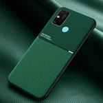 For Huawei Honor Play 9A Classic Tilt Strip Grain Magnetic Shockproof PC + TPU Case(Dark Green)