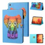 For Samsung Galaxy Tab A7 10.4 (2020) T500/T505 Coloured Drawing Stitching Horizontal Flip Leather Case with Holder & Card Slot & Sleep / Wake-up Function(Colorful Elephant)