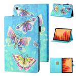 For Samsung Galaxy Tab A7 10.4 (2020) T500/T505 Coloured Drawing Stitching Horizontal Flip Leather Case with Holder & Card Slot & Sleep / Wake-up Function(Colorful Butterflies)
