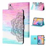 For Samsung Galaxy Tab S6 Lite P610/P615 Coloured Drawing Stitching Horizontal Flip Leather Case with Holder & Card Slot & Sleep / Wake-up Function(Colorful Mandala)