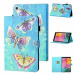For Samsung Galaxy Tab A 8.0 (2019) T290/T295 Coloured Drawing Stitching Horizontal Flip Leather Case with Holder & Card Slot (Colorful Butterflies)