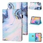 For Samsung Galaxy Tab A 10.1 (2019) T510/T515 Coloured Drawing Stitching Horizontal Flip Leather Case with Holder & Card Slot (Quicksand)