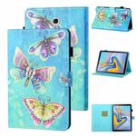 For Samsung Galaxy Tab A 10.5 T590/T595 Coloured Drawing Stitching Horizontal Flip Leather Case with Holder & Card Slot & Sleep / Wake-up Function(Colorful Butterflies)