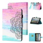 For Amazon Kindle Fire HD8 (2020) Coloured Drawing Stitching Horizontal Flip Leather Case with Holder & Card Slot & Sleep / Wake-up Function(Colorful Mandala)