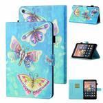 For Amazon Kindle Fire HD8 2016 / 2017 / 2018 Coloured Drawing Stitching Horizontal Flip Leather Case with Holder & Card Slot & Sleep / Wake-up Function(Colorful Butterflies)
