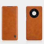 For Huawei Mate 40 Pro NILLKIN QIN Series Crazy Horse Texture Horizontal Flip Leather Case with Card Slot(Brown)