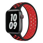 Elastic Silicone Watch Band For Apple Watch Series 7 41mm / 6 & SE & 5 & 4 40mm / 3 & 2 & 1 38mm, Length:135mm(Black Red)
