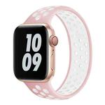 Elastic Silicone Watch Band For Apple Watch Series 7 41mm / 6 & SE & 5 & 4 40mm / 3 & 2 & 1 38mm, Length:135mm(Light Pink White)
