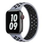 Elastic Silicone Watch Band For Apple Watch Series 7 41mm / 6 & SE & 5 & 4 40mm / 3 & 2 & 1 38mm, Length:135mm(Grey Black)