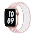 Elastic Silicone Watch Band For Apple Watch Series 7 41mm / 6 & SE & 5 & 4 40mm / 3 & 2 & 1 38mm, Length:150mm(Light Pink White)