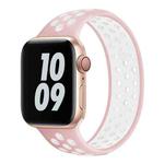 Elastic Silicone Watch Band For Apple Watch Series 7 45mm / 6 & SE & 5 & 4 44mm / 3 & 2 & 1 42mm, Length:150mm(Light Pink White)