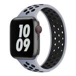 Elastic Silicone Watch Band For Apple Watch Apple Watch Ultra 49mm / Series 8&7 45mm / SE 2&6&SE&5&4 44mm / 3&2&1 42mm, Length:160mm(Grey Black)