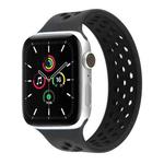 Elastic Silicone Watch Band For Apple Watch Series 8&7 41mm / SE 2&6&SE&5&4 40mm / 3&2&1 38mm, Length: 160mm(Black)