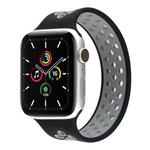 Elastic Silicone Watch Band For Apple Watch Series 7 41mm / 6 & SE & 5 & 4 40mm / 3 & 2 & 1 38mm, Length: 160mm(Black Grey)