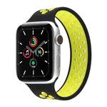 Elastic Silicone Watch Band For Apple Watch Apple Watch Ultra 49mm / Series 8&7 45mm / SE 2&6&SE&5&4 44mm / 3&2&1 42mm, Length: 170mm(Black Yellow)