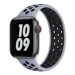Elastic Silicone Watch Band For Apple Watch Apple Watch Ultra 49mm / Series 8&7 45mm / SE 2&6&SE&5&4 44mm / 3&2&1 42mm, Length: 170mm(Grey Black)