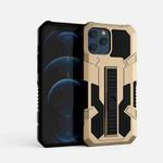 For iPhone 11 Pro Vanguard Warrior All Inclusive Double-color Shockproof TPU + PC Protective Case with Holder (Gold)
