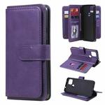 For Google Pixel 5 XL Multifunctional Magnetic Copper Buckle Horizontal Flip Leather Case with Bracket & 10 Card Slots & Wallet & Photo Frame(Purple)