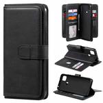 For Xiaomi Redmi 9C Multifunctional Magnetic Copper Buckle Horizontal Flip Leather Case with Bracket & 10 Card Slots & Wallet & Photo Frame(Black)